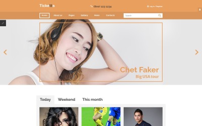 Responsive Joomla Vorlage für Eintrittskarten Website #58584