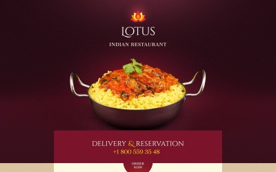 Responsywny szablon Landing Page #58500 na temat: restauracja indyjska