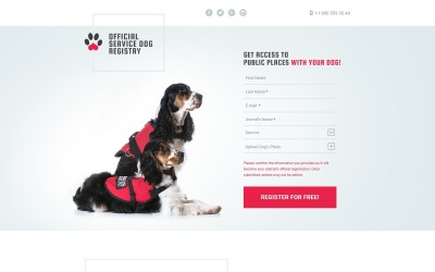 Шаблон адаптивной целевой страницы для собак