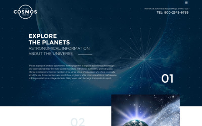 Szablon strony internetowej Cosmos Landing Theme