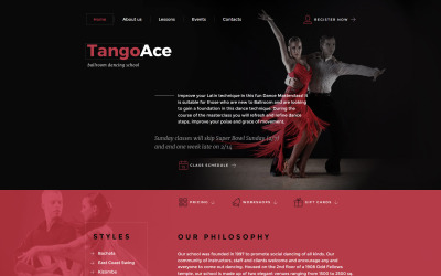 TangoAce - шаблон веб-сайту студії танцю