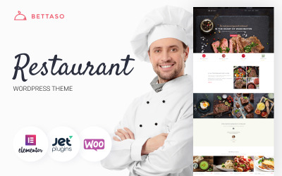 "Bettaso - Cafe & Restaurant" Responsive WordPress thema №58667