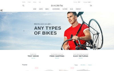 "Bikerita PrestaShop Theme" - адаптивний PrestaShop шаблон №58647