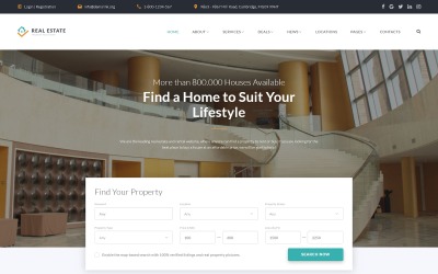 Imobiliário - Modelo de site em HTML de várias páginas para habitação e acomodação eficiente