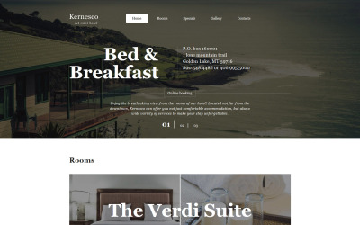 Plantilla para sitio web de reserva de hotel y habitación