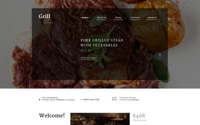 Responsieve websitesjabloon voor BBQ-restaurants