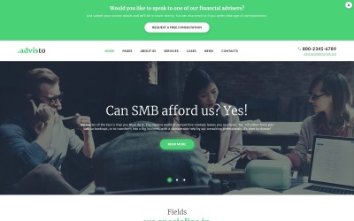 Responsivt Advisto - Financial Advisor Consultancy WordPress Theme WordPress-tema #58672