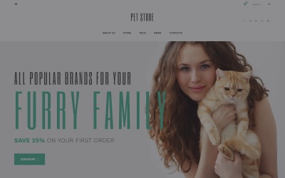 Responsivt PetStore - Pets Supplies Shop Responsive WooCommerce Theme WooCommerce-tema #58660
