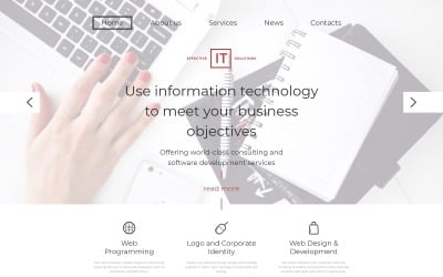 Modelo de site de soluções de TI eficazes