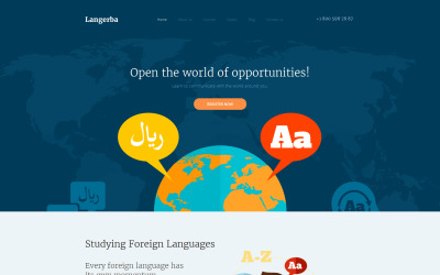 Language School Moto CMS 3 Template Moto CMS 3 sablon 58850