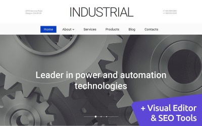 Moto CMS 3 Template namens "Industrial Manufacturing" #58857