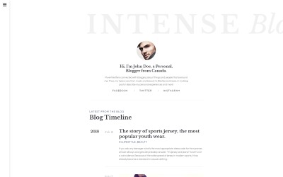Plantilla de sitio web de blog INTENSE