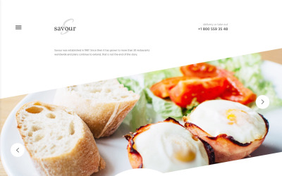 Responsiv webbplatsmall för café och restaurang