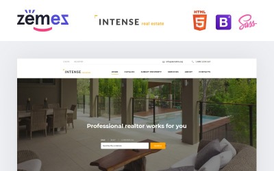Reszponzív INTENSE Real Estate Website Template Weboldal sablon 58887