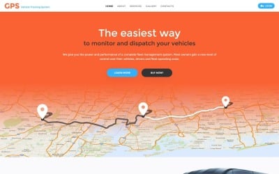 Шаблон веб-сайту системи відстеження транспортних засобів GPS