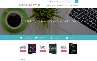 Software Store Responsive MotoCMS E-Commerce-Vorlage