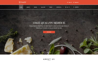 Tasty - Modelo de site de café e restaurante