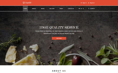Tasty - Plantilla para sitio web de cafetería y restaurante