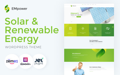 Modello WordPress Responsive #58946 "EMpower - Solar & Renewable Energy"