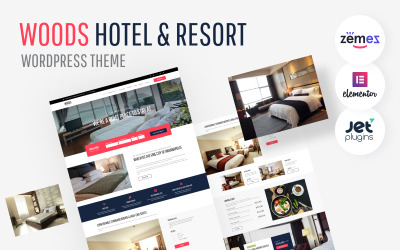 Modello WordPress Responsive #58970 "Woods Hotel - Hotel & Resort"
