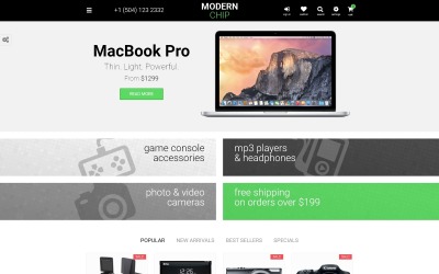 "Modern Chip" - адаптивний PrestaShop шаблон №58932