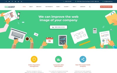 Responsive Website Vorlage für SEO Website #58985