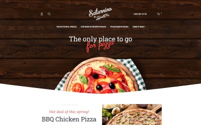 Responzivní Magento motiv "Saturnino - Pizza Responsive" #58961