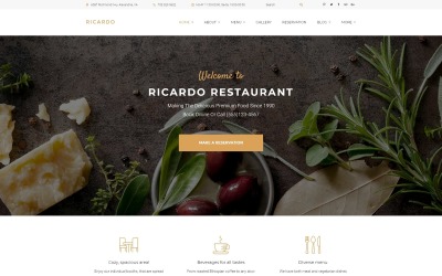 Ricardo - Duyarlı Gurme Restoranı WordPress Teması