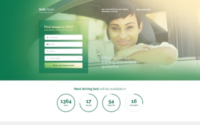 Template di Landing Page Responsive #58963 per Un Sito di Scuola di Guida