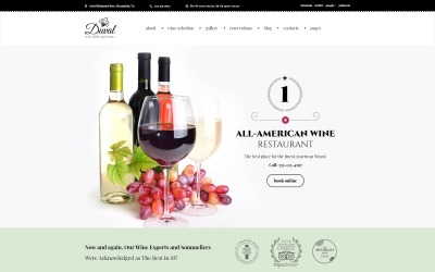 "Duval - Wine Restaurant" - адаптивний WordPress шаблон №59007