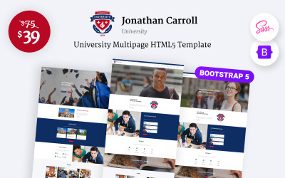 Jonathan Carroll - Modello di sito Web HTML5 reattivo per l'università