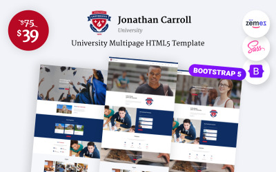 Jonathan Carroll - Šablona webových stránek HTML5 reagující na univerzitu