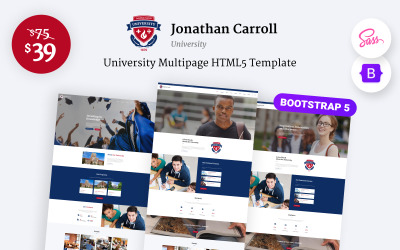 Jonathan Carroll - Üniversiteye Duyarlı HTML5 Web Sitesi Şablonu