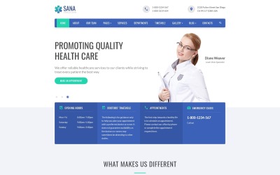 Responsywny szablon strony www Sana - Medical Clean Responsive Website Template #59090