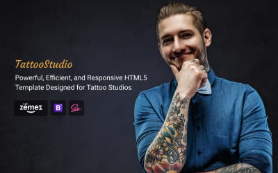 Salão de tatuagem - modelo de site HTML responsivo à beleza