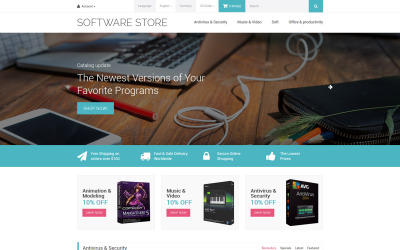 "Software Store" - адаптивний OpenCart шаблон №59003