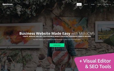 "Spectrum Business Moto CMS 3 Template" 响应式Moto CMS 3 模板 #59000
