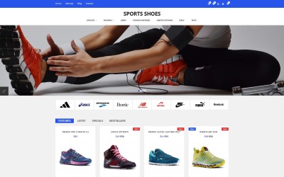 "Sports Shoes" Responsive OpenCart Template №59089