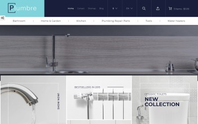 Template PrestaShop Responsive #59032 "Plumbre - Plumbing Supplies"
