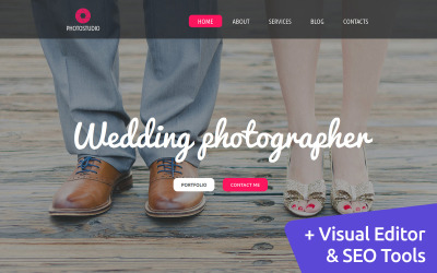 Düğün Fotoğrafçısı Moto CMS 3 Şablonu