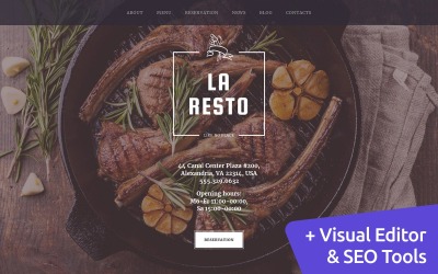 La Resto - Современный ресторан Moto CMS 3 Шаблон