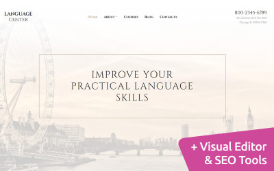 Reszponzív Language School Moto CMS 3 Template Moto CMS 3 sablon 59184