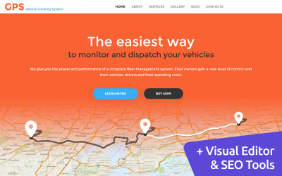 GPS - Шаблон Moto CMS 3 для відстеження автомобілів