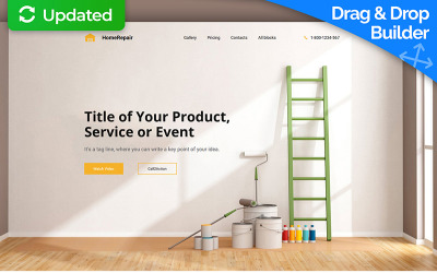 "Home Repairs Landing Page Template" - Шаблон цільової сторінки №59248
