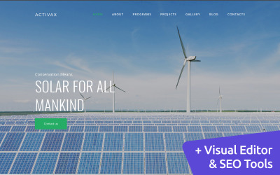 Activax - Moto CMS 3-Vorlage für Solar Web Design
