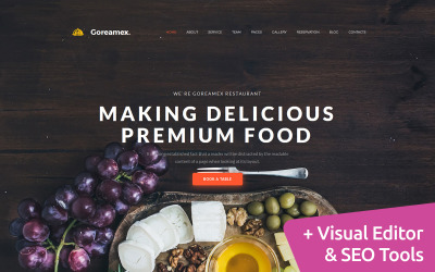 Goreamex - European Restaurant Premium Moto CMS 3 Şablonu