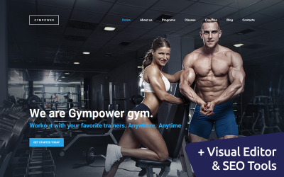 GymPower - Fitness &amp;amp; Bodybuilding Premium Moto CMS 3 Template