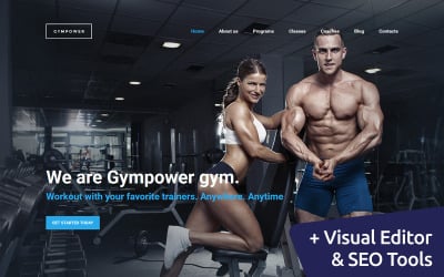 GymPower - Modèle Premium Moto CMS 3 Fitness &amp;amp; Bodybuilding