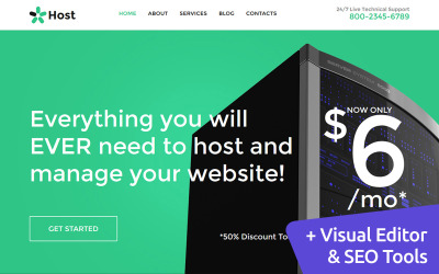 Host - Beste webhosting Moto CMS 3-sjabloon