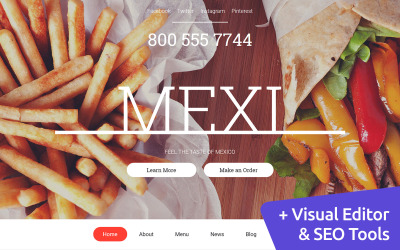 Meksika Restoranı Moto CMS 3 Şablonu